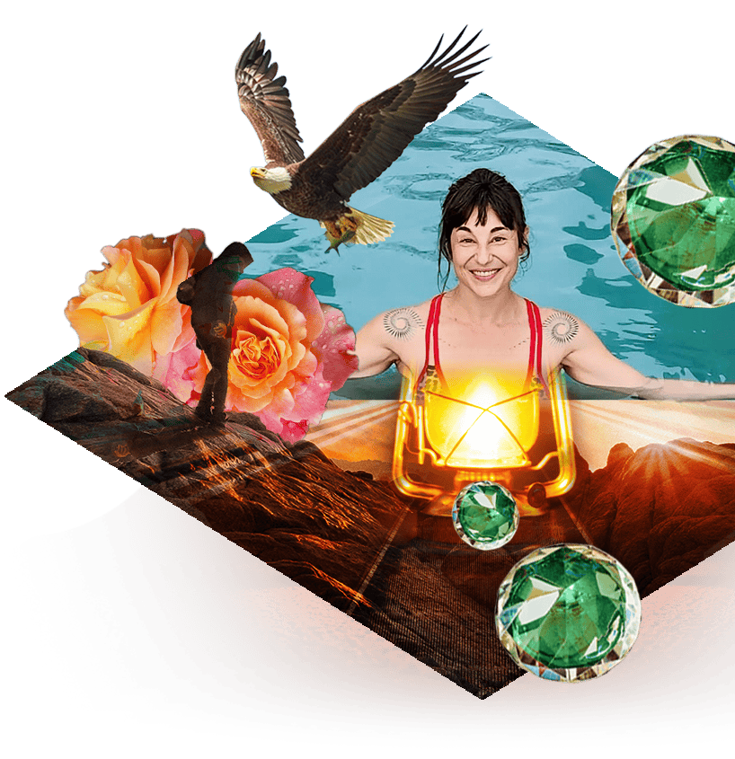 The treasure is inside you - eagle collage for 1:1 coaching with Amber